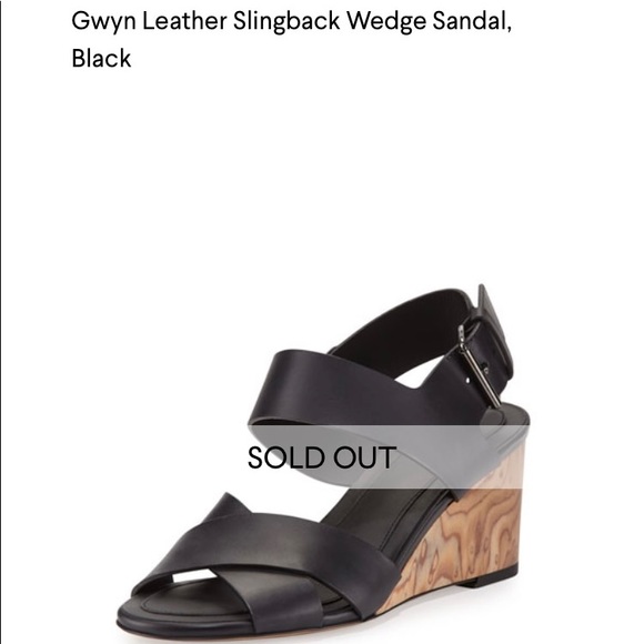 Vince Black Gwyn Wooden Wedge Sandals 7.5 - Picture 7 of 7
